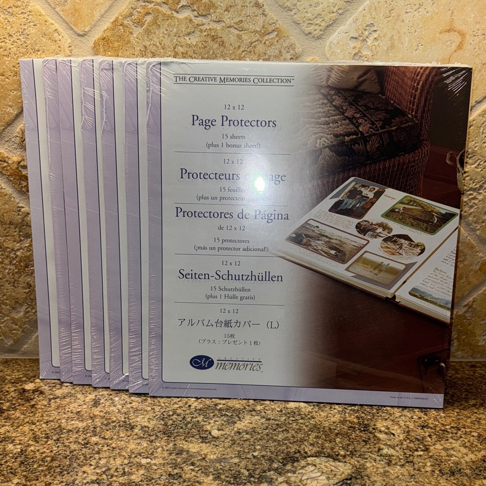 NEW - Set of 7 Creative Memories 12x12 Clear Page Protectors